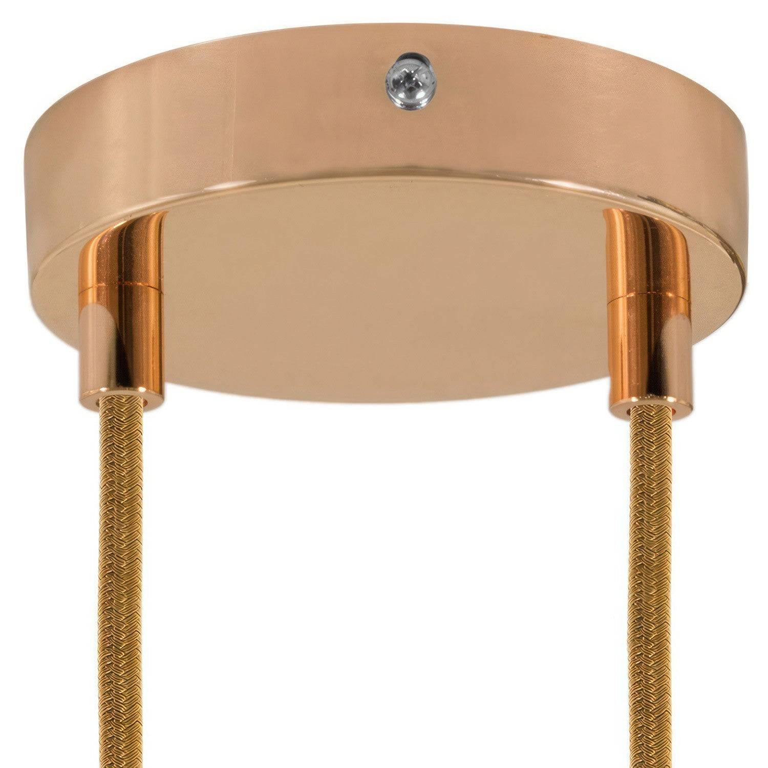 Roset til 2 lampe Ø12 cm - Cylender / Blank kobber