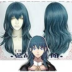 Fire Emblem ThreeHouses Wig Byleth Long Blue Straight Middle Long Short Heat Resistant Hair Cosplay Wigs + Wig Cap Long Wig