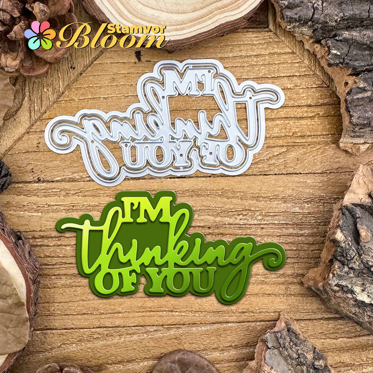 Lovely Layers I AM THINKING OF YOU Words Title Metal Cutting Dies Scrapbooking Decorative Embossing