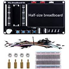 GeeekPi Raspberry Pi Pico/Pico W Basic Starter Kit, Raspberry Pi Pico Breadboard-kit med halv storlek, jumper wire pack (Raspberry Pi Pico/Pico W ingår inte)