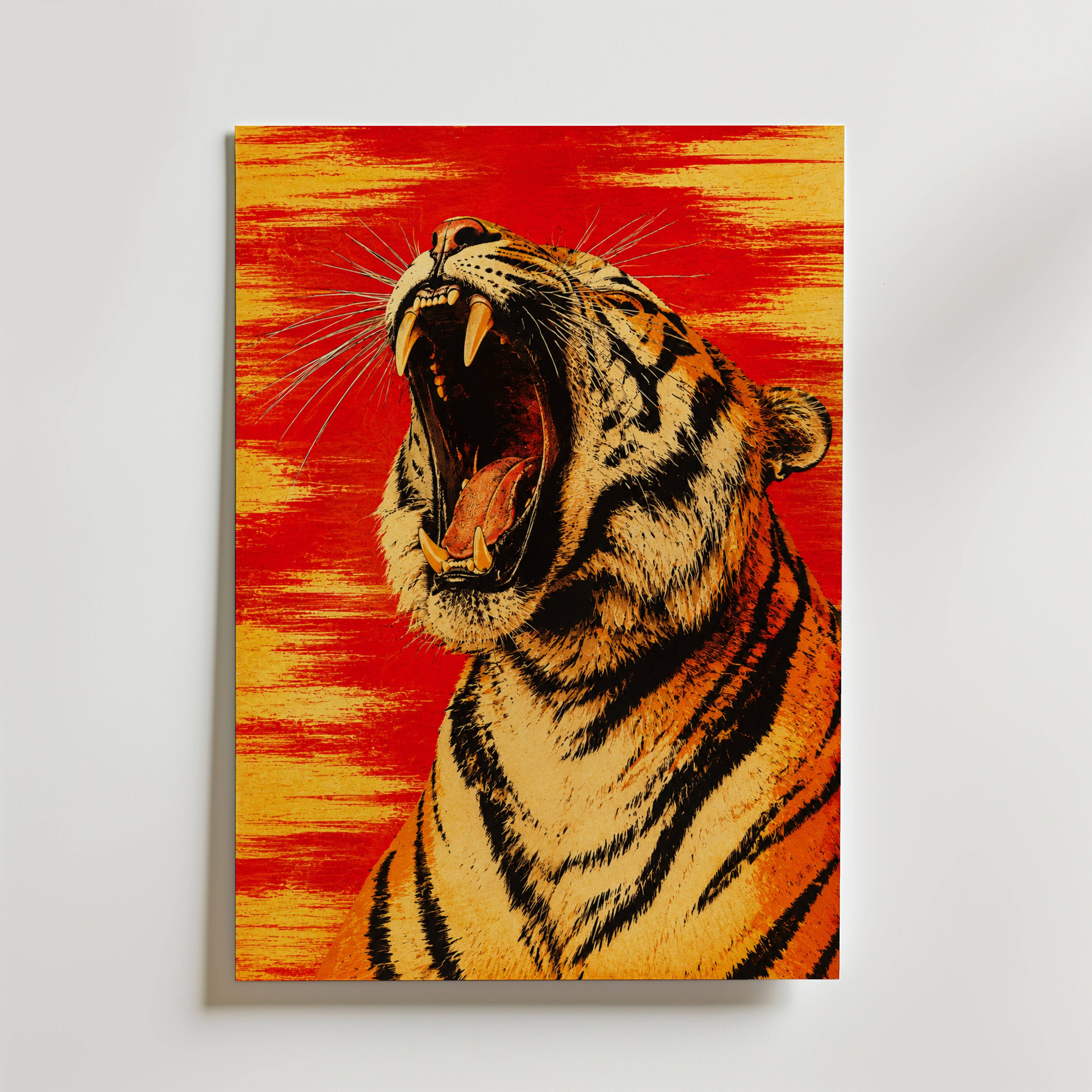 Crimson Tiger Poster - Premium Canvas 30x40 cm