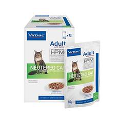 Virbac HPM Adult Cat Neutered Salmon, Våtfoder 12x85g -