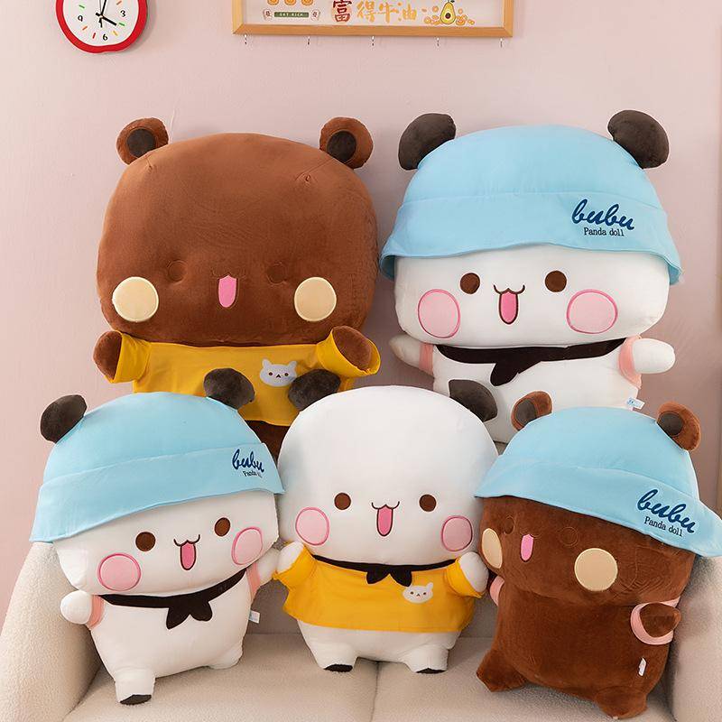 Stor Storlek 60cm Kawaii Bubu Björn Gosedjur med Hatt Mjuk Fylld Djur Docka för Barn Vuxna Födelsedag Julklapp Heminredning