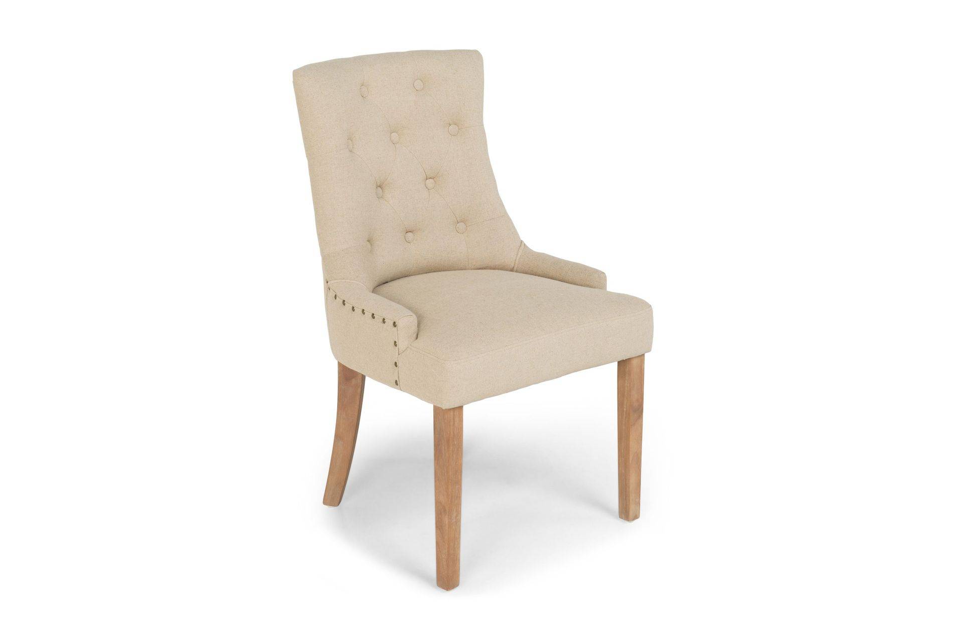 Bloomington Viktoria Matstol med Nitar - Beige / Vintage & köksstol Tyg