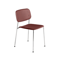 HAY Soft Edge 40 stol fall red, kromstativ - Röd