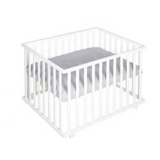 Roba Kids Laufgitter 100x75 weiss inkl. Schutzeinlage Style Silbergrau