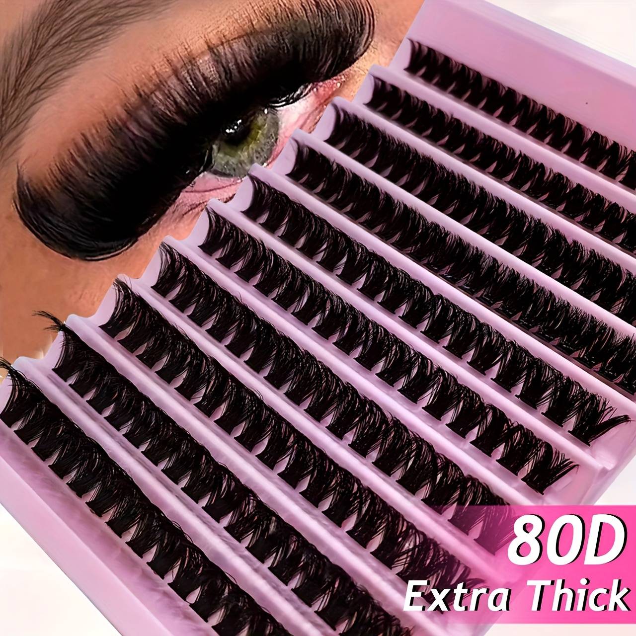 Of 640pcs False Eyelashes Diy Eyelash Extension Kit, D Cluster Lashes For Home Use