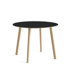 HAY Cph Deux 220 Spisebord - Ø98cm. - Ink Black/Bøg