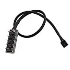 Rabi PWM Fläkthub, PC CPU-kylning 4 PIN/3PIN fläkt strömkabel hub splitter adapter ärm PWM fodral fläktdelare för 12 V stationär dator kylväska fläktar 15 tum (5 väg)