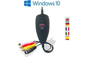 TechSide VHS Analog-Digital Converter Ny version 2024 | Windows 11-kompatibel + ny programvara | USB 2.0 Audio/Video Grabber Capture | Konvertera gammal VHS till digitalt format