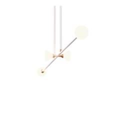 Roll & Hill - Apollo Chandelier 4 Lights, Matte Ivory, Brushed Brass, White Oak - Takkronor - McKenzie & Keim - Vit