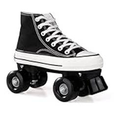 YYingYYue Rullskridskor för män Flickor Rullskridskor Kvinnor Disco Roller Canvas Skridskor Vuxen Läder Andas Retro Design,38