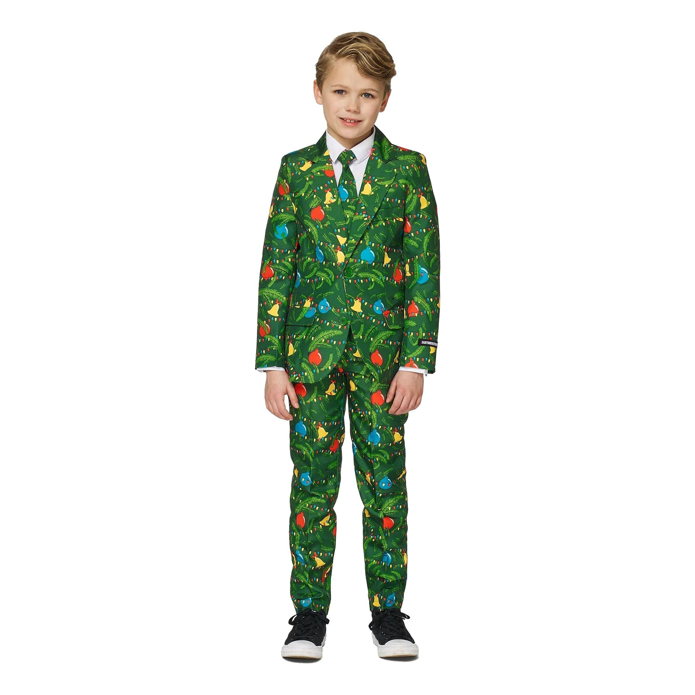 Suitmeister Boys Christmas Green Tree Light Up Kostym - X-Large