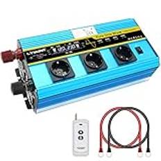 Cantonape Växelriktare 12 v 230 v ren våg 2500w/5000w LCD-skärm inverter ren vågtransformator med fjärrkontroll och 4 USB-portar 3-uttag