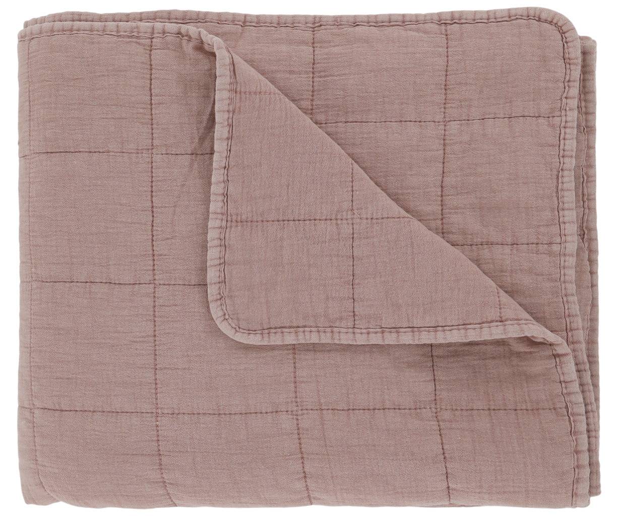 Chic Antique Vintage Quilt plaid - taupe rose - 180x130