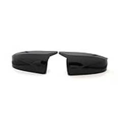 Bil Backspegel Keps För BMW För X5 E70 För X6 E71 2008-2013 2 Delar Sidovinge Rearview Modifierad Bilstyling Ljussvart Kolfibermönster Spegelskyddslock Backspegelskydd Vänster(Bright black)