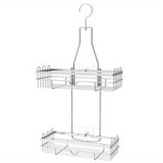 TEMU 1pc Shower Rack, 2-tier Rustproof Stainless Steel Shower Rack, No-drill Shower Basket, Shower Accessories, Christmas Gift