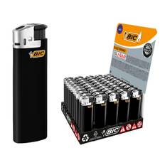 BIC Maxi J38 Elektroniske sort/sølv Lighter