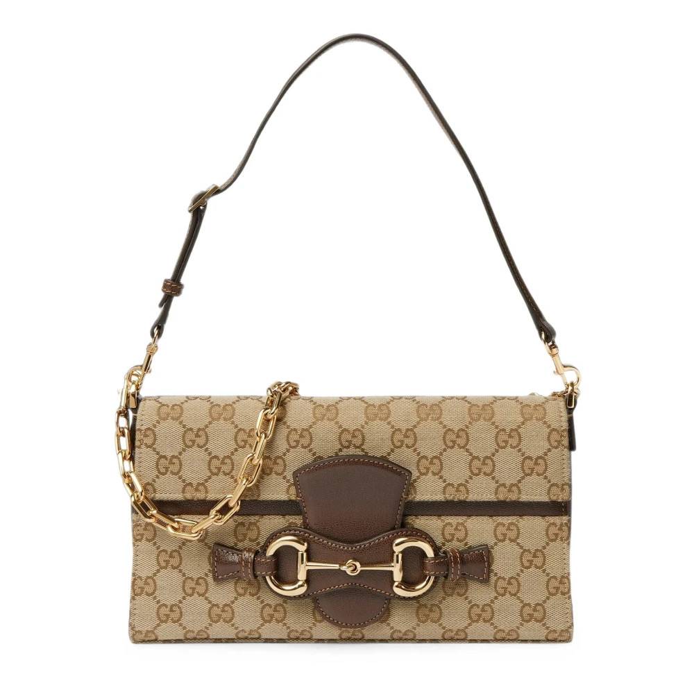 Gucci Horsebit Ristretto Skuldertaske - Tasker - Dame - Beige - ONE SIZE - Uld