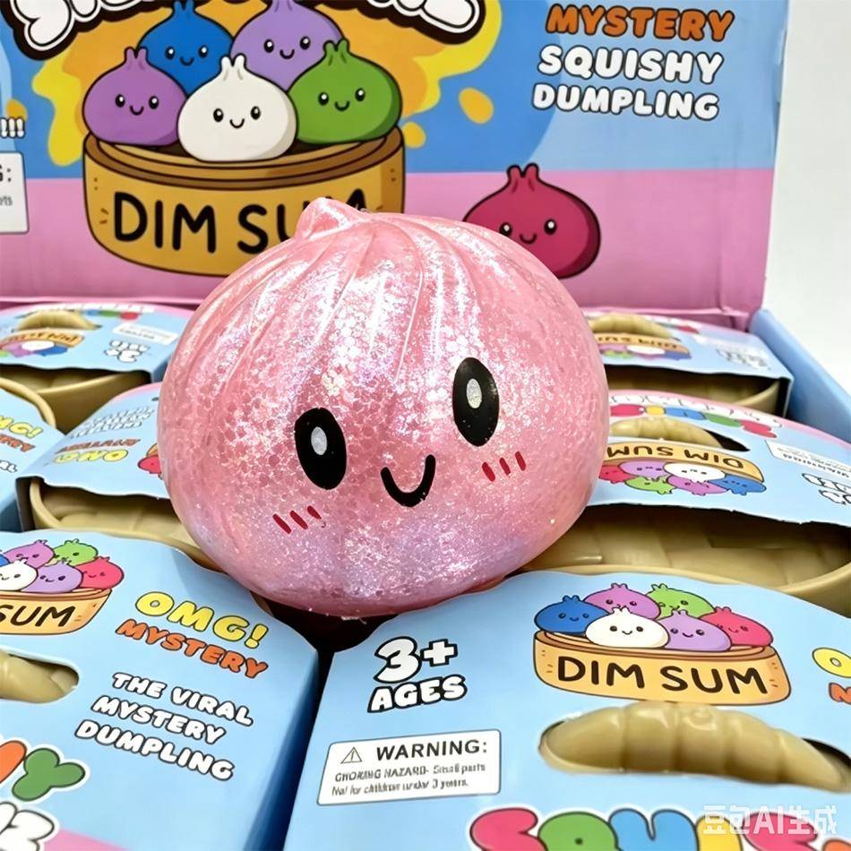 Mini Dumplings Squishy, Långsam Återhämtning Stressavlastande Leksak, Dumpling Mjuk Mystisk Låda, Handgjord Stressavlastningsboll Med Mat Ånga