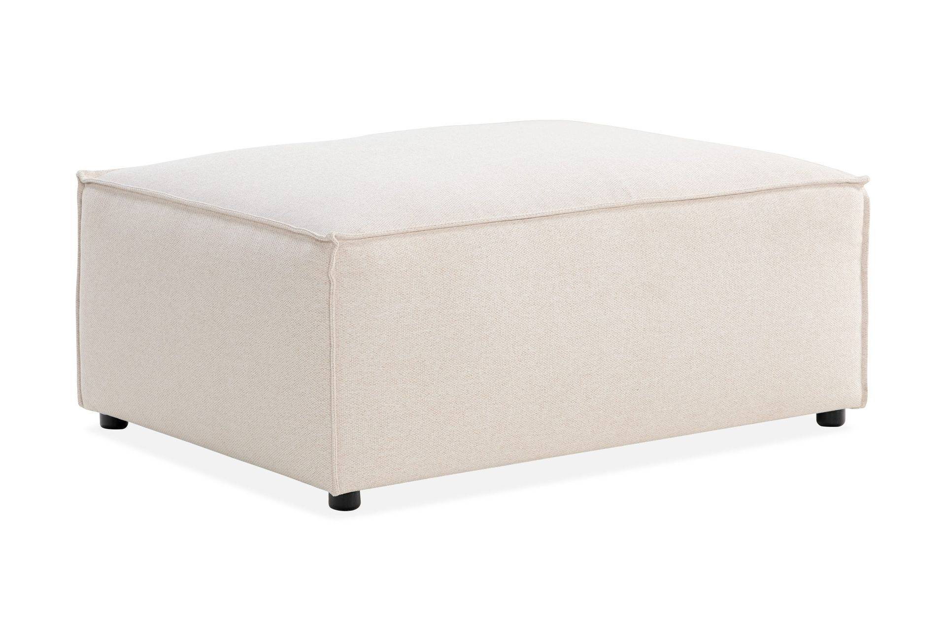 Andrarum Cubo 1-sits Rektangulär Fotpallsmodul i Tyg 80 cm bred Beige