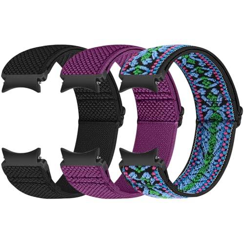 Runostrich Elastische Armband kompatibel mit Samsung Galaxy Watch 7/6/5/4/FE 40mm 44mm/Galaxy Watch 5 Pro/Galaxy Watch 6/4 Classic 43mm 47mm 42mm 46mm Nylon Sport Uhrenarmband Damen Herren