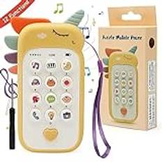 JoyJoyful Babyleksak, leksak från 3 månader, fjärrkontroll för telefon, leksak 6 9 12 månader, musikaliska leksaker för spädbarn, pedagogiska leksaker från 1 år med låtar, barn, gåva flickor pojkar