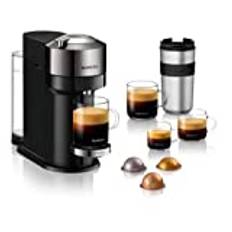 Nespresso Krups XN910C Vertuo Next Kaffeekapselmaschine | 1,1 L Wassertank | Kapselerkennung durch Barcode | 6 Tassengrößen | Power-Off Funktion | 54% aus recyceltem Kunststoff | Dunkles Chrom