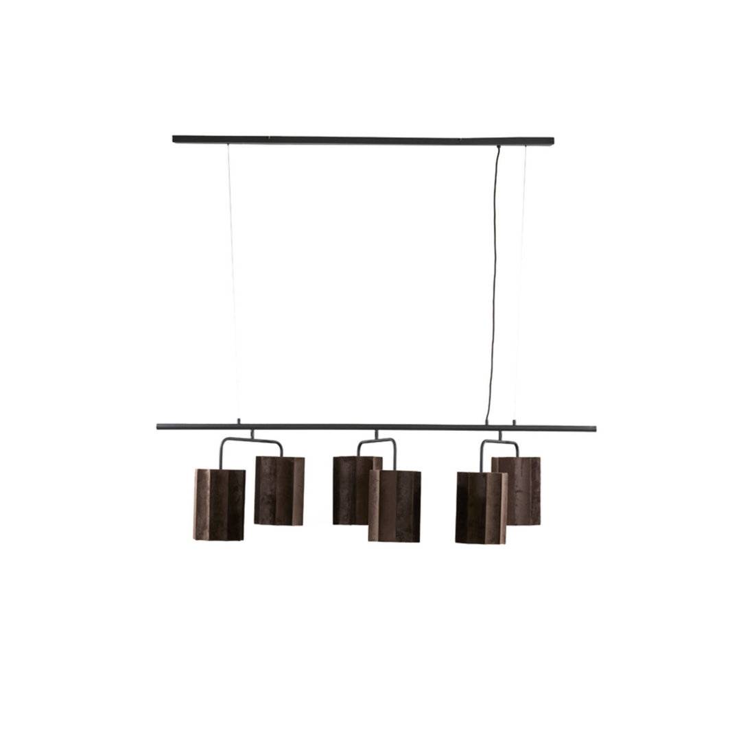 Light & Living - EDISA pendant lamp 160x50x25, dark brown velvet + matt black