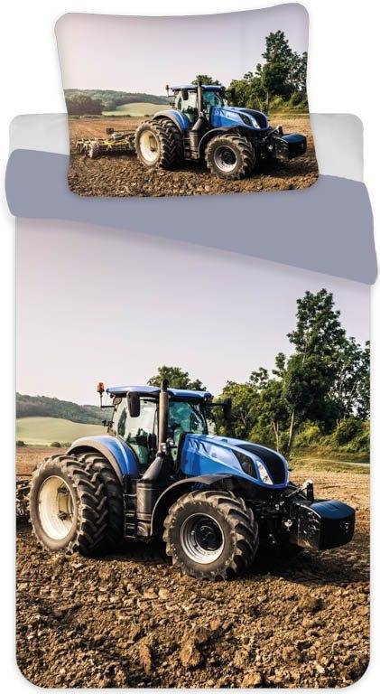 Traktor sängkläder - Stor blå traktor - Påslakanset i 100% bomull - Fint barnsängkläder