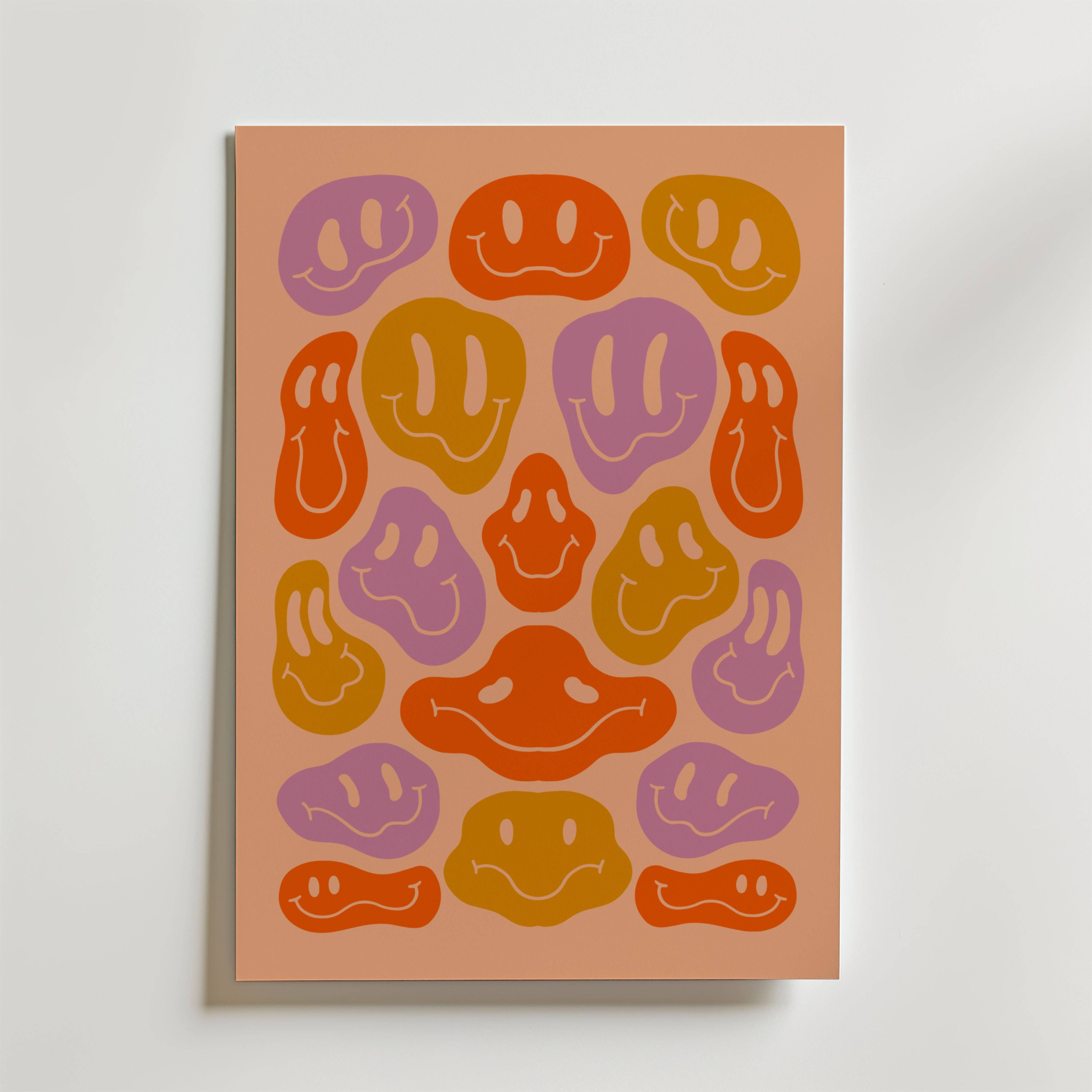 Smiley Faces Abstract Poster - Fine Art Poster 30x40 cm
