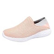 Sportskor dam fitness, sneakers dam promenadskor, lätta sneakers dam sommarskor fritidsskor dam avslappnade bekväma promenadskor dam säkerhetsskor damskor, ROSA, 40 EU