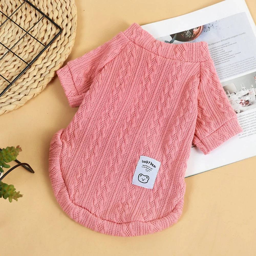 Long-Sleeve Knitted Pullover Sweater for Cats & Small Dogs - Pink / XXL-suggest 7.5-10kg / SPC (XXL-suggest 7.5-10kg)