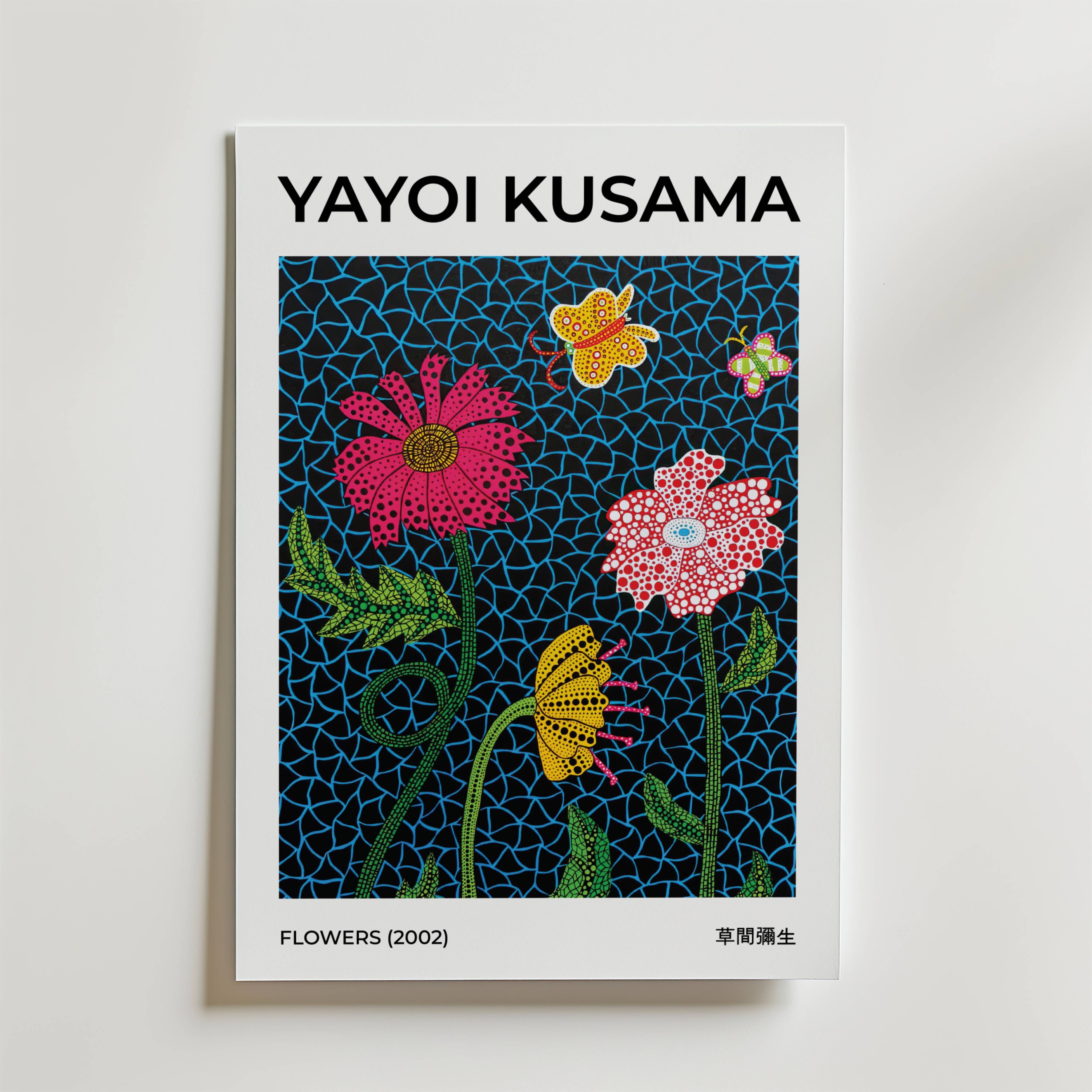 Yayoi Kusama Flowers Poster - Premium Canvas 100x140 cm