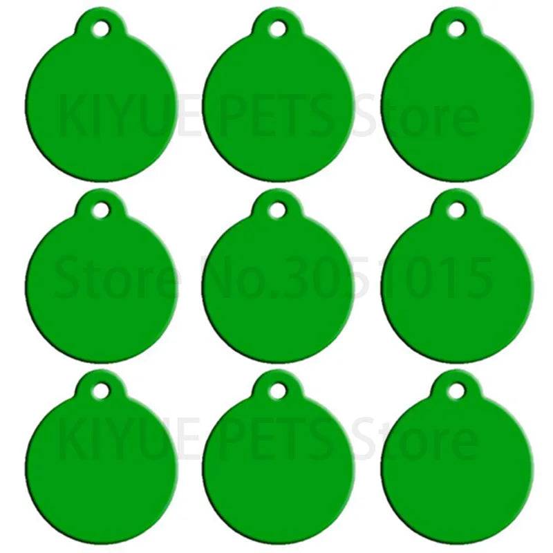 Personalised Laser-Engraved Pet ID Tags – Aluminium Round Pendants, Pack of 100 - green / 25x23x1mm (25x23x1mm)
