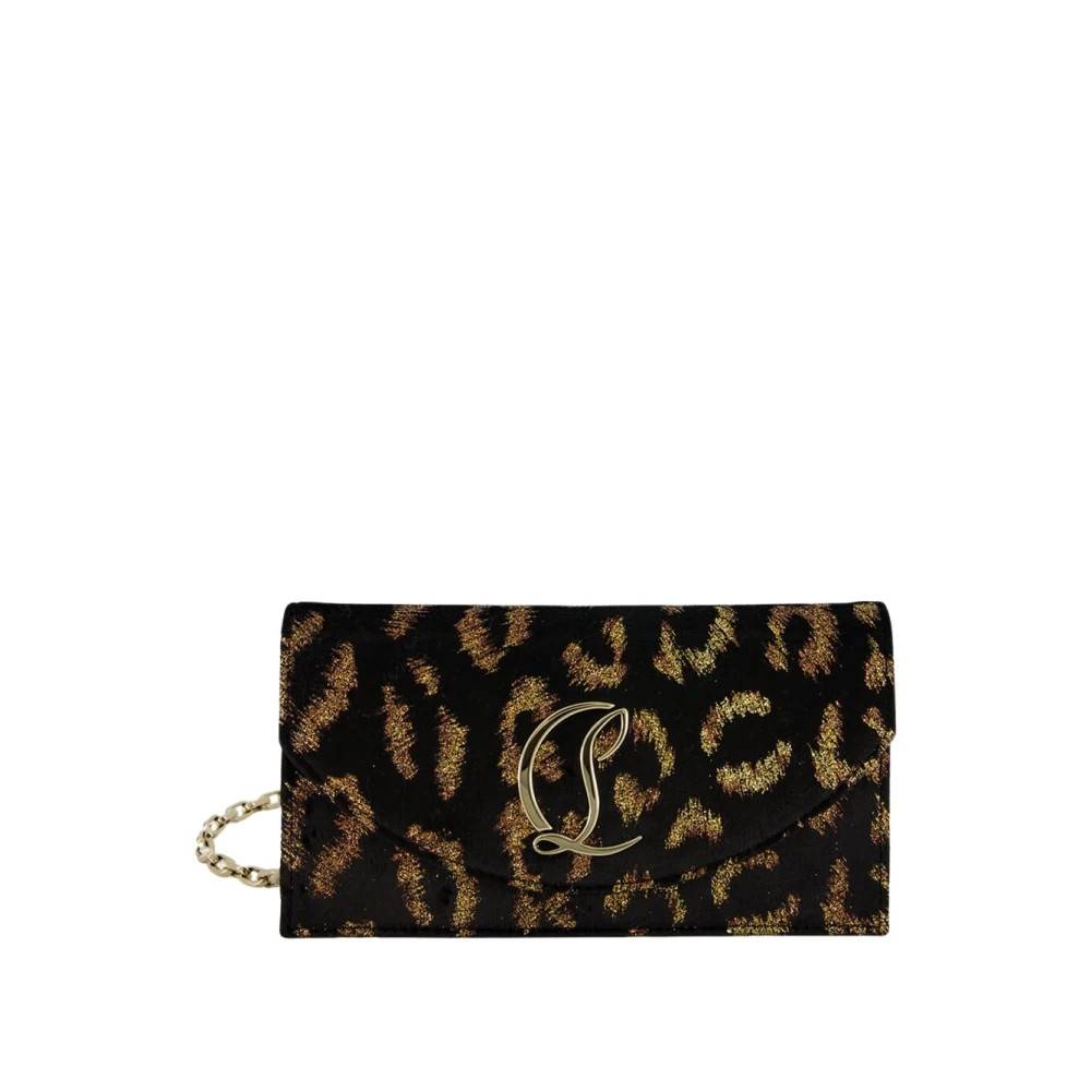 Christian Louboutin - Loubi54 Leo Velvet Silk Clutch Väskor - Dam - ONE Size - Läder
