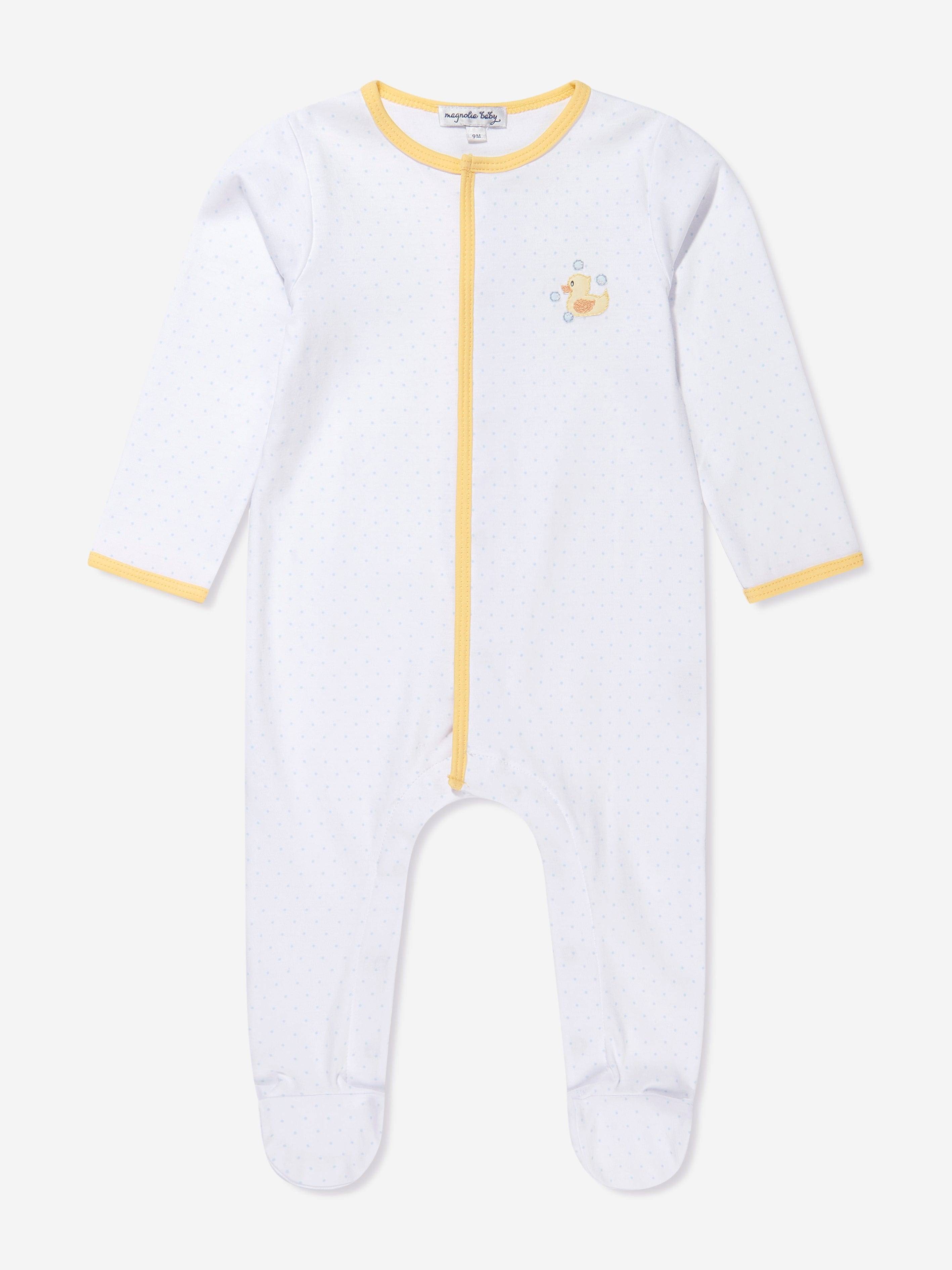 Magnolia Baby Baby Rubber Ducky Embroidered Babygrow in White - White / Premature (Premature)