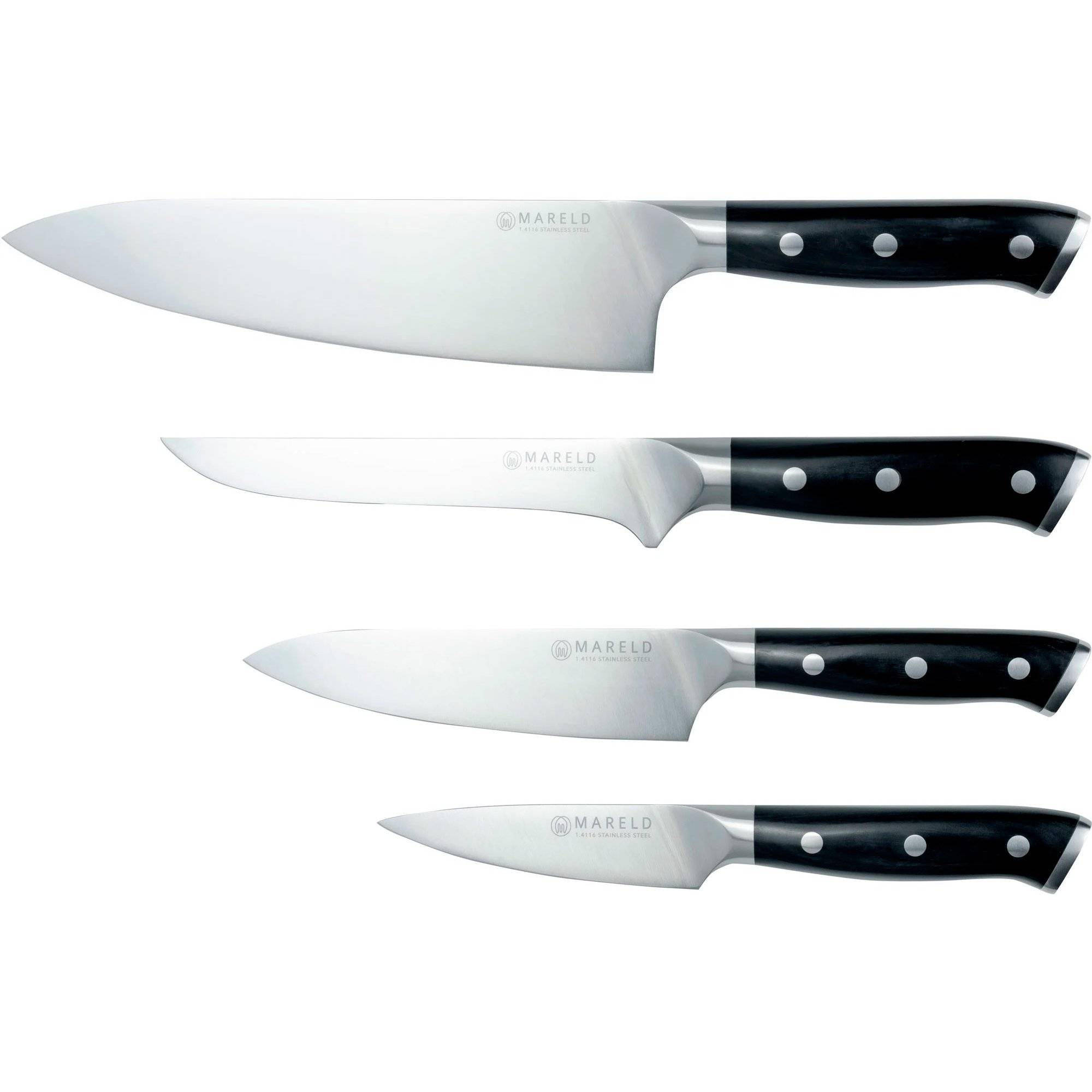 Mareld Knivset, 4 knivar, svart - Svart