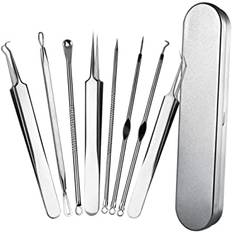 ATOMUS 8Pcs Pimple Popper Kit Spot Remover Extractor Tool Stainless Steel Acne Pimple Comedone Extractor for Face Nose Skin Care with Plastic Carrying Case
