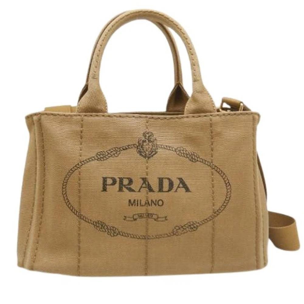 Prada Vintage Pre-owned Canapa Tote bag - Vintage - Dame - Beige - ONE SIZE - Uld