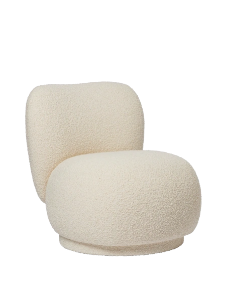 Rico Lounge Chair Piccolo fra Ferm Living Swivel Nordic Bouclé Off-white - Jacobsen Plus