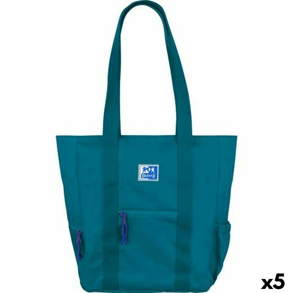 Håndtasker Oxford B-TRENDY AQUA Blå 34 x 31 x 12 cm (5 enheder)