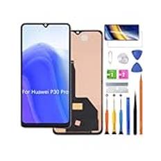 Display för Huawei P30 Pro TFT LCD-skärm ersättning VOG-L29 VOG-L09 VOG-AL00 skärm pekskärm digitaliserare montering med reparationsverktyg (utan fingeravtryck, inte böjd skärm