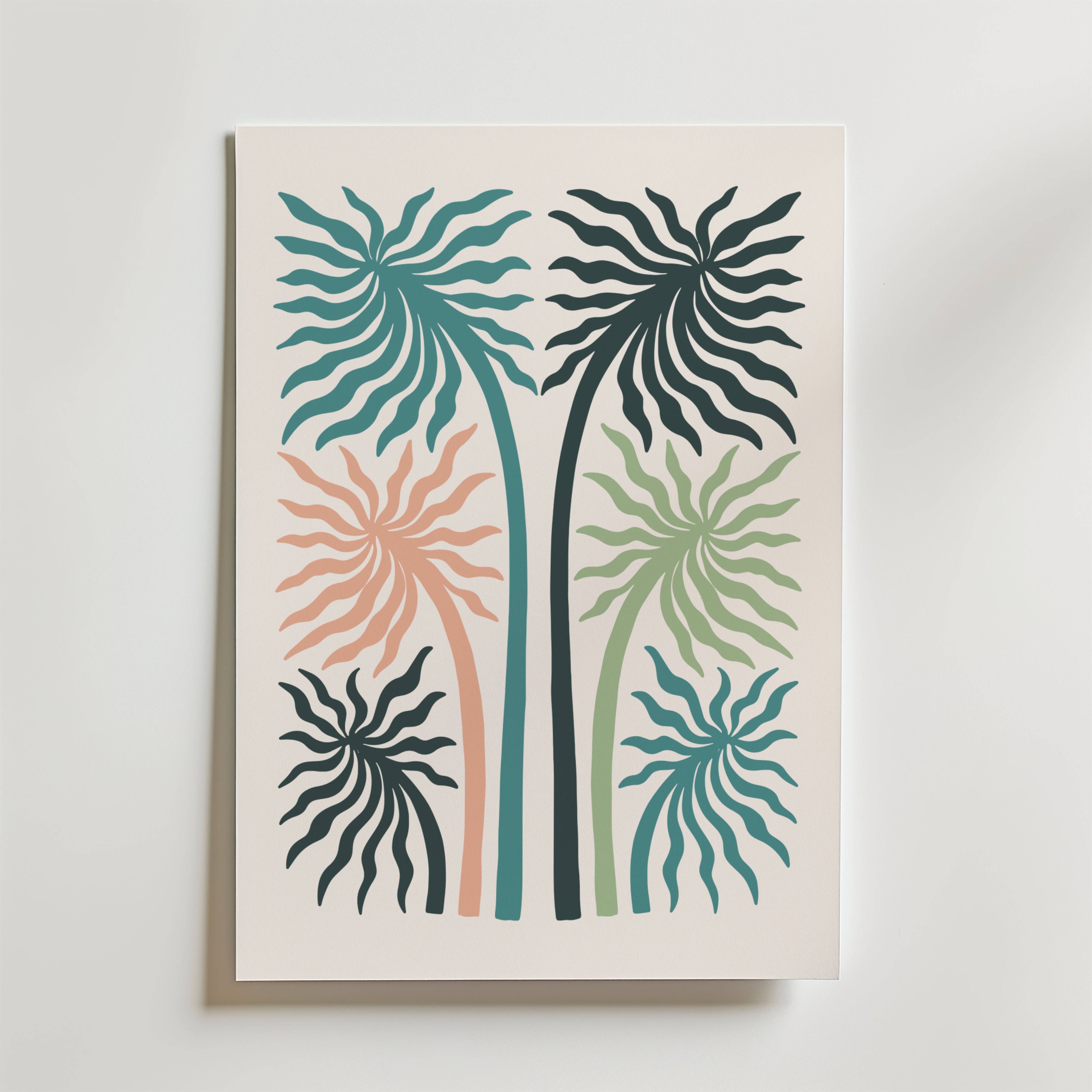 Pastel Palms Poster - Fine Art Poster 70x100 cm