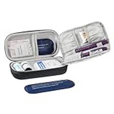 ProCase Insulin kylväska förnödenheter och reseförpackningar för diabetiker insulin pen medicin organizer EVA väska med 2 ispåsar – svart, svart, klassisk