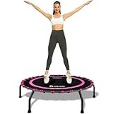 DARCHEN 150 kg studsmatta minitrampolin för vuxna, inomhus liten studsmatta för träning fitness, uppgraderingsdesign bungee-studsmatta för säkrare tystare studs [100 cm]