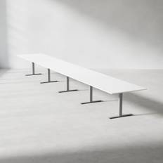 Konferencebord Modul, Størrelse 700 cm, Farve Hvid, Ben Sølv