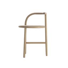 Gebruder Thonet Vienna - Single Curve Stool, Black C01, Lacquered Beech, Woven Cane Seat - Spisebordsstole - Nendo - Sort - Træ