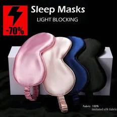 2/1pc Satin Silk-Like Sleep Eye Mask, Blackout Elastic Travel Nap Eye Mask, Solid Color Sleep Eye Mask For Daily Eye Care. 3/5pcs,Suitable For Men And - Multicolor