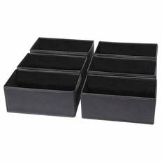 6 förpackningar Vikbar tyg Förvaringslåda Garderob Byrå Låda Organizer Tyg Korgar Lådor Behållare Avdelare För kläder Underkläder BH Strumpor Underklä - Svart (1 förpackning,6 pack)